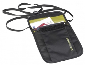 Peněženka na krk, 3-POCKET NECK POUCH, barva black/lime